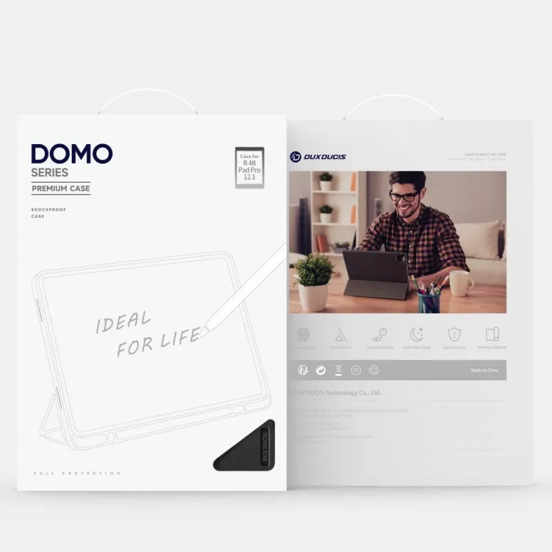 Dux Ducis Domo Case z klapką i funkcją Smart Sleep dla Xiaomi Redmi Pad Pro (4G/5G)/Poco Pad 12.1 - Czarny