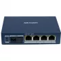 Hikvision DS-3D504TP-A Niezarządzalny przemysłowy przełącznik PoE, 4 porty PoE+, 1 uplink SFP, budżet 60W