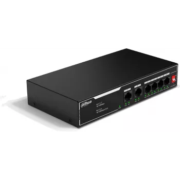 DAHUA SF1006LP Niezarządzalny przełącznik PoE, 6 portów, 4 porty PoE, budżet 36W, desktop