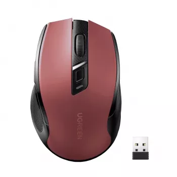 UGREEN MU006 Bezprzewodowa Mysz Optyczna 2.4GHz / Bluetooth 5.0 4000 DPI - Czerwona