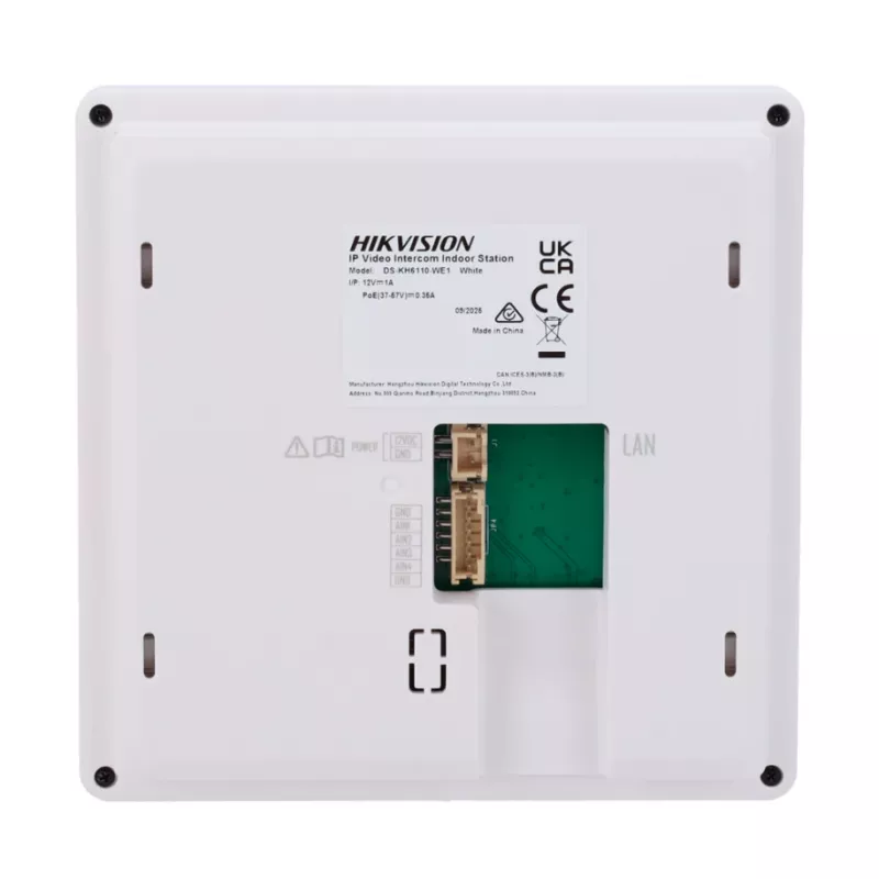 Hikvision DS-KH6110-WE1 4.3 cala Stacja wewnętrzna, 480x272, PoE, WiFi, 4 przyciski programowalne, Ekran dotykowy, Biały