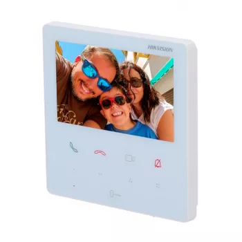 Hikvision DS-KH6110-WE1 4.3 cala Stacja wewnętrzna, 480x272, PoE, WiFi, 4 przyciski programowalne, Ekran dotykowy, Biały