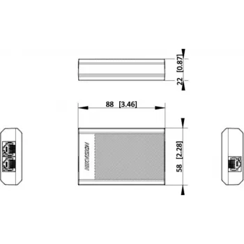 Hikvision DS-3E0503DP-E/R PoE Repeater, 1x PoE Input, 2x PoE Output, 10/100 Mbps, Metal Housing