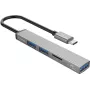 ORICO AH-12F-GY-BP Hub USB-C z 3 portami USB-A i czytnikiem kart MicroSD, Aluminium, Space Gray