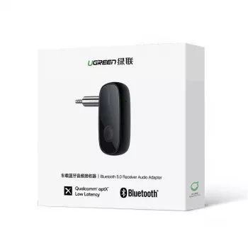 UGREEN Bluetooth 5.0 Audio Receiver AUX aptX, aptX LL Mini Headphone Jack Black (70304)