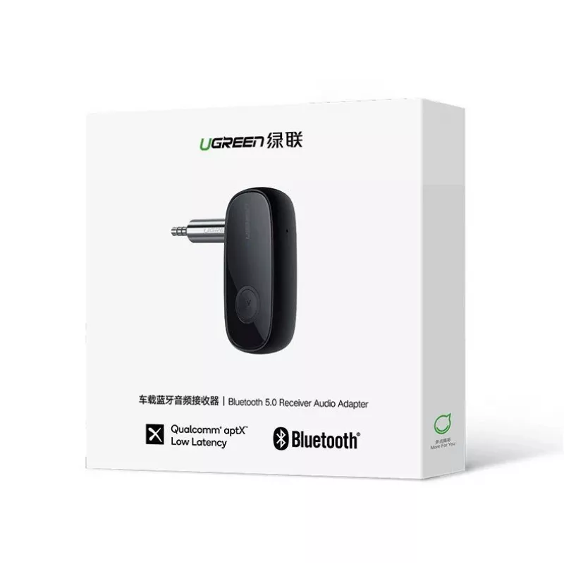 UGREEN Bluetooth 5.0 Audio Receiver AUX aptX, aptX LL Mini Headphone Jack Black (70304)