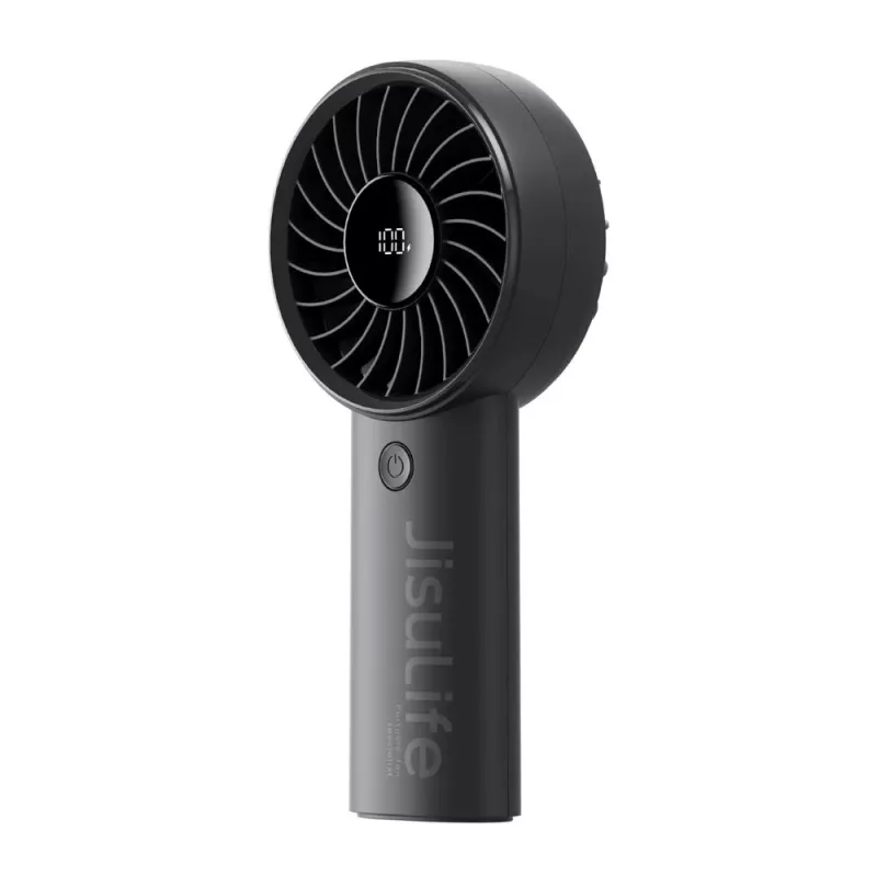 JISULIFE Handheld Fan 4 Czarny - Przenośny, ładowany przez USB mini wentylator z 3 prędkościami, składana konstrukcja