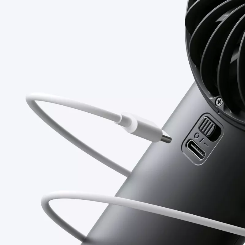 JISULIFE Handheld Fan 4 Czarny - Przenośny, ładowany przez USB mini wentylator z 3 prędkościami, składana konstrukcja
