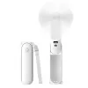JISULIFE Handheld Fan 8 Biały Przenośny Wentylator USB z Power Bankiem 2000mAh i Latarką