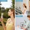 JISULIFE Handheld Fan 8 Biały Przenośny Wentylator USB z Power Bankiem 2000mAh i Latarką