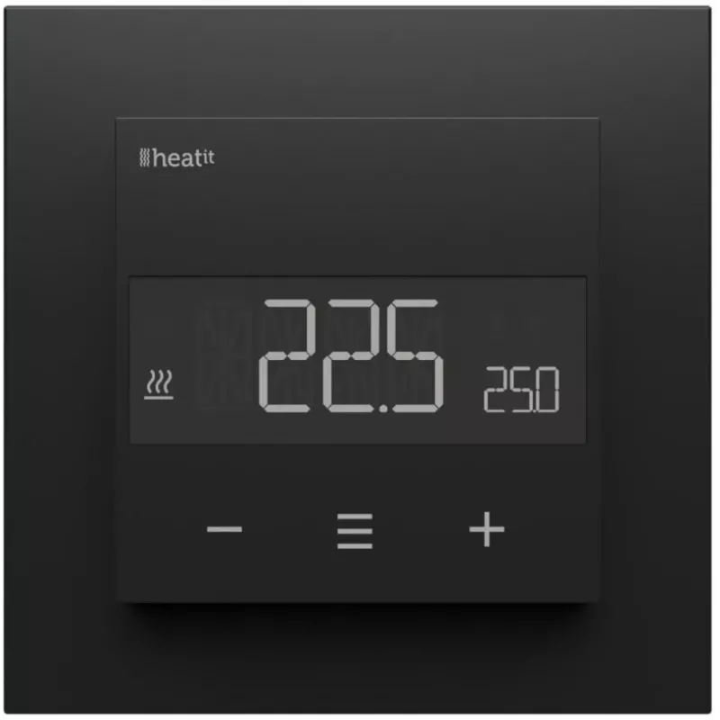 HEATIT Z-TRM6 Black Matt Z-Wave Termostat 3600W 16A 868.4 MHz