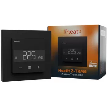 HEATIT Z-TRM6 Black Matt Z-Wave Termostat 3600W 16A 868.4 MHz