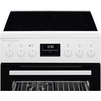 AEG CCB56491BW Wolnostojąca Kuchenka Elektryczna z Płytą Ceramiczną, 73L Piec Konwekcyjny i 39L Piec Tradycyjny, Biały