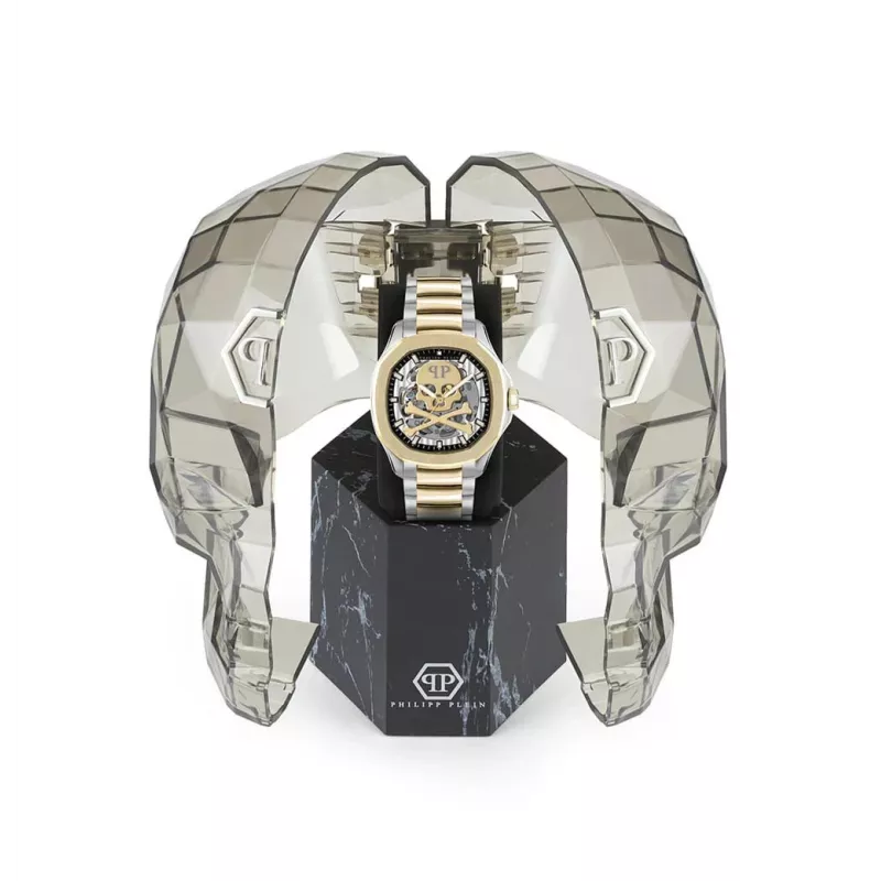Philipp Plein The $keleton Męski Zegarek Automatyczny PWRAA0323 42mm Czarny Silikon