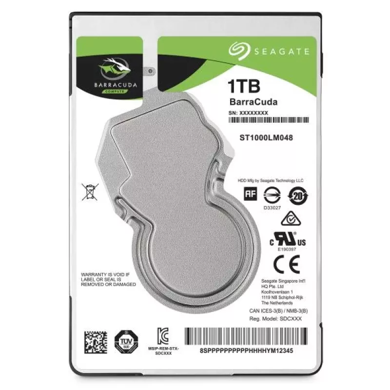 Seagate BarraCuda 1 TB Internal Hard Drive 2.5 inch SATA III 5400 RPM 128 MB Cache (ST1000LM048)