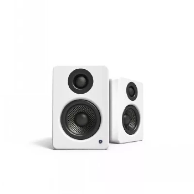 KANTO AUDIO YU2MW-CG Zasilane głośniki półkowe z USB DAC i 3.5mm AUX - Biały mat (z przewodami zasilającymi Typ C i G)