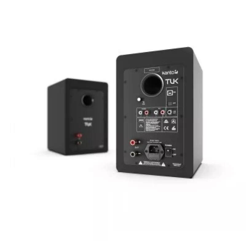 KANTO AUDIO TUKMB-FG Premium Powered Speaker z wyjściem słuchawkowym, USB DAC, dedykowanym przedwzmacniaczem gramofonowym, Bluetooth, matowa czerń (z przewodami zasilającymi typu F i G)