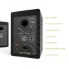 KANTO AUDIO TUKMB-FG Premium Powered Speaker z wyjściem słuchawkowym, USB DAC, dedykowanym przedwzmacniaczem gramofonowym, Bluetooth, matowa czerń (z przewodami zasilającymi typu F i G)