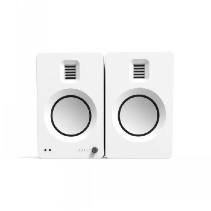 KANTO AUDIO TUKMW-FG Premium Powered Speaker z wyjściem słuchawkowym, USB DAC, dedykowanym przedwzmacniaczem gramofonowym, Bluetooth, biały mat (w tym przewody zasilające typu F i G)