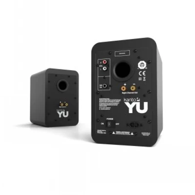 KANTO AUDIO YU-CG Aktywne głośniki podstawkowe z Bluetooth i wejściem RCA - Czarny winyl (z przewodami zasilającymi Typ C i G)