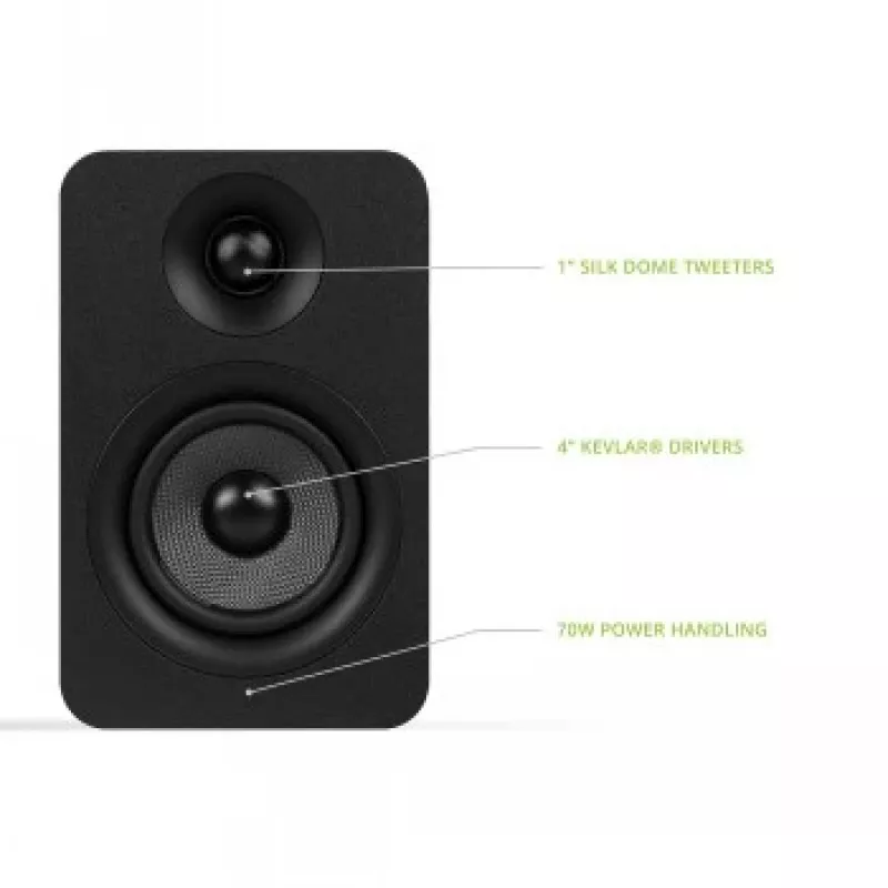 KANTO AUDIO YUP4 Pasywne Głośniki Półkowe - Czarny (Para)