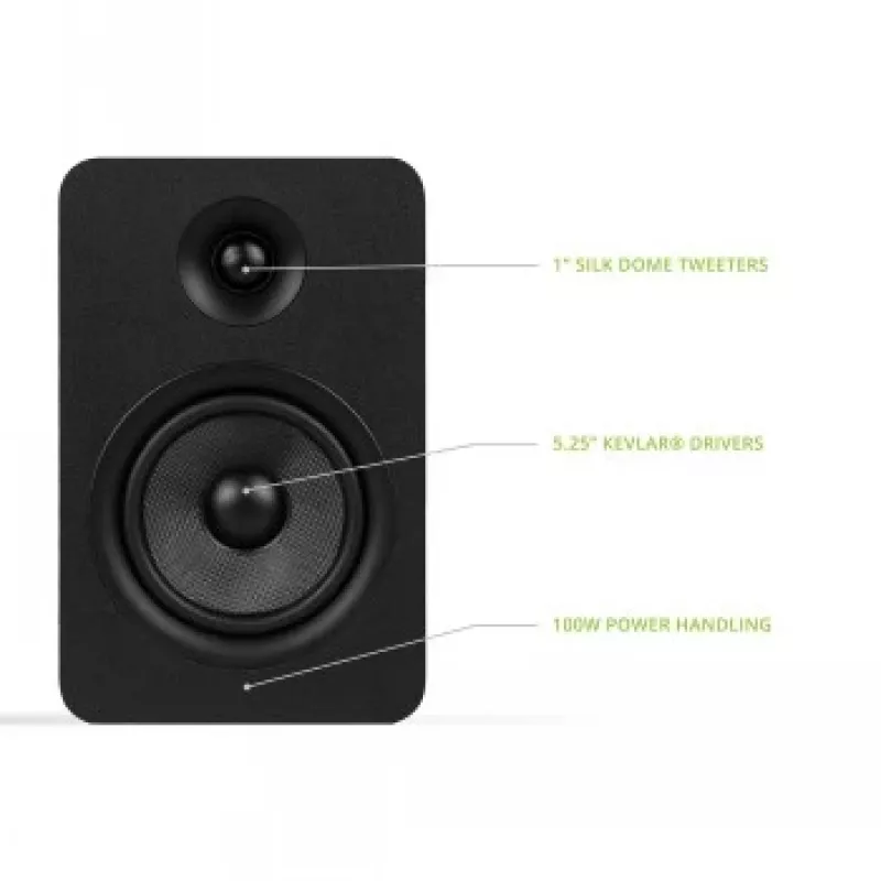 KANTO AUDIO YUP6 Pasywne Głośniki Podstawkowe Para - 1 inch Kopułka Jedwabna & 5.25 inch Woofer Kevlarowy - Czarny
