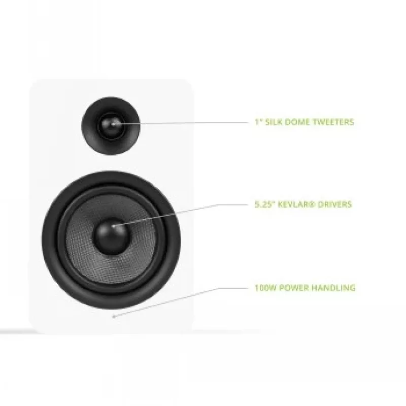 KANTO AUDIO YUP6W Pasywne głośniki podstawkowe (para) - Biały - 1 inch kopułka jedwabna & 5.25 inch woofer Kevlar