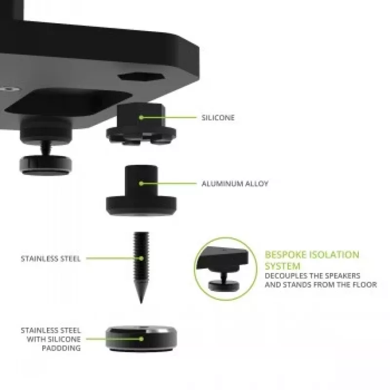 Kanto Audio 22 Tall Fillable Speaker Stands z Stopkami Izolacyjnymi - Czarny (Para)