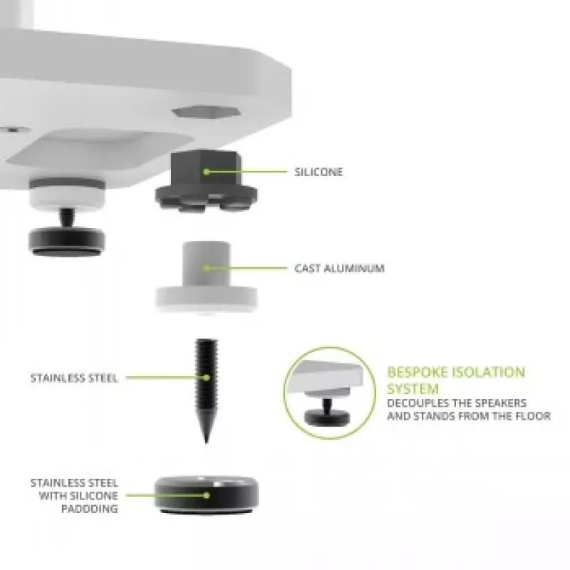 KANTO AUDIO 26 Tall Fillable Speaker Stands z izolującymi stopkami - Biały (Para)