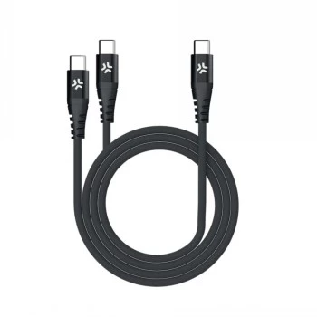Przewód CELLY USB-C na 2 USB-C 100W Power Delivery