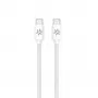 CELLY USBCUSBCCOTT - Przewód USB-C na USB-C w bawełnianym oplocie, biały (Power Delivery)