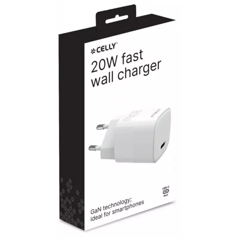 CELLY TC1USBC20WEVOWH USB-C Wall Charger 20W White