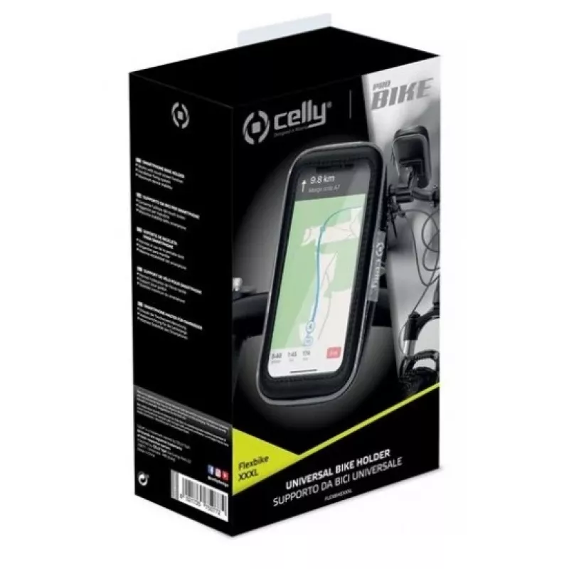 CELLY Universal Bike Holder XXXL - Uchwyt kierowniczy do smartfonów do 6,5 cala