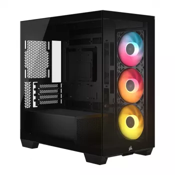 Corsair 280X RS-R ARGB Micro-ATX PC Case, Tempered Glass, Black, 3x LL120 RGB Fans
