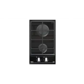 TEKA GAS HOB GZC 32300 XBC BK (E4) - 2-palnikowa kuchenka gazowa do zabudowy z żeliwnymi rusztami, czarna