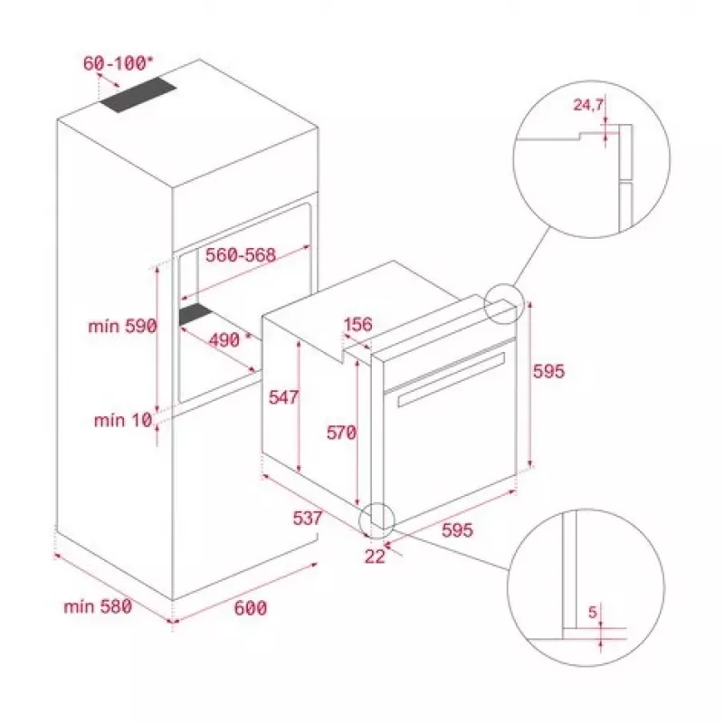 TEKA NEO HSB 6250 P FBK 2099 Wbudowany piekarnik wielofunkcyjny 70L Pirolityczny A+
