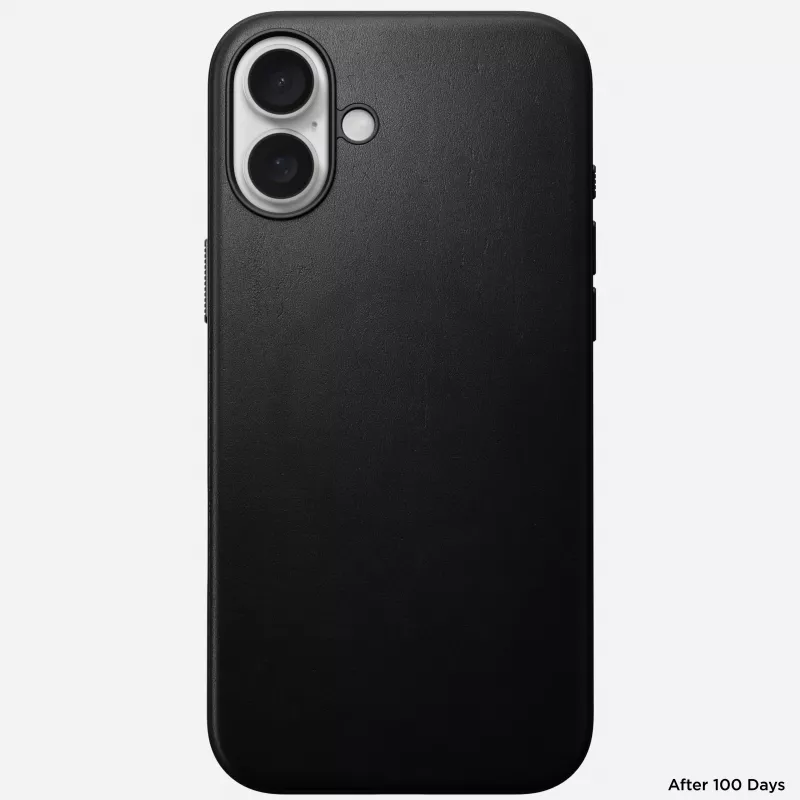 Nomad Modern Leather Case dla iPhone 16 Plus - Czarny