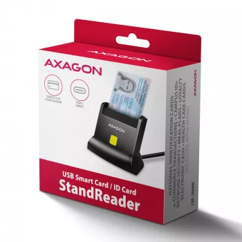 AXAGON CRE-SM4NC USB-C Smart Card Stand Reader - Czarny