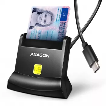 AXAGON CRE-SM4NC USB-C Smart Card Stand Reader - Czarny