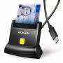 AXAGON CRE-SM4NC USB-C Smart Card Stand Reader - Czarny