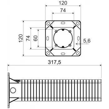 KOPOS KEZ-300_KB Puszka podtynkowa do systemów ociepleń (ETICS/EIFS) - Pomarańczowa, grubość izolacji 300 mm