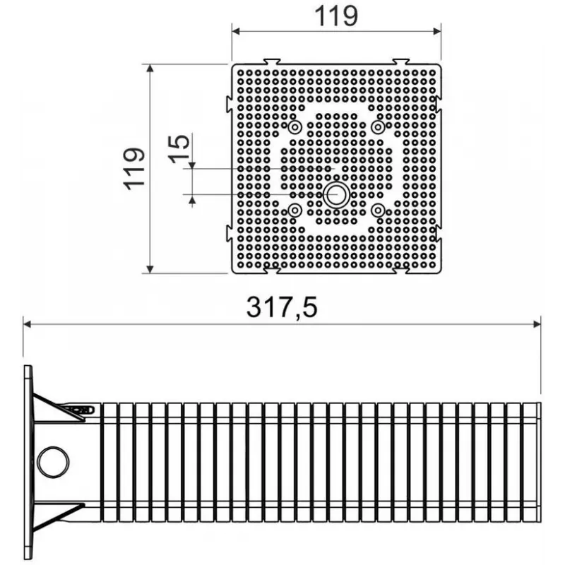 KOPOS MDZ-300_KB Płyta montażowa do fasad ocieplonych 300x300 mm Szary