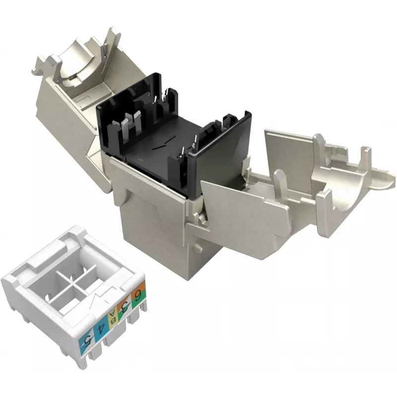 Solarix Cat.6A STP RJ45 Keystone Jack Toolless SXKJ-10G-STP-RAL-SA