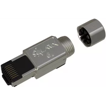 SOLARIX Industrial RJ45 Cat.6A STP Toolless Connector, 1 sztuka, czarno-srebrny