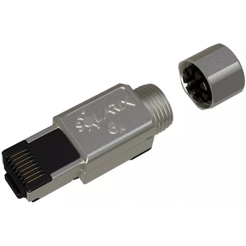 SOLARIX Industrial RJ45 Cat.6A STP Toolless Connector, 1 sztuka, czarno-srebrny