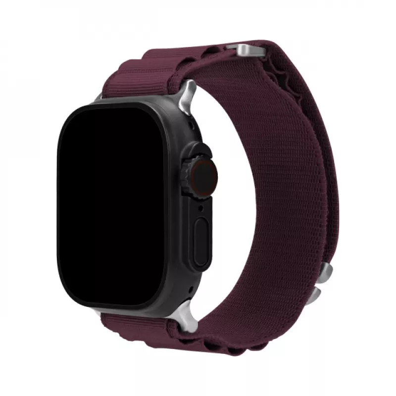 Pasek do zegarka Mobilize Nylon - Alpine - Łącznik tytanowy - do Apple 38/40/41mm - Bordeaux