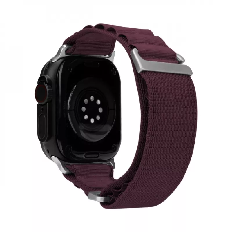 Pasek do zegarka Mobilize Nylon - Alpine - Łącznik tytanowy - do Apple 38/40/41mm - Bordeaux