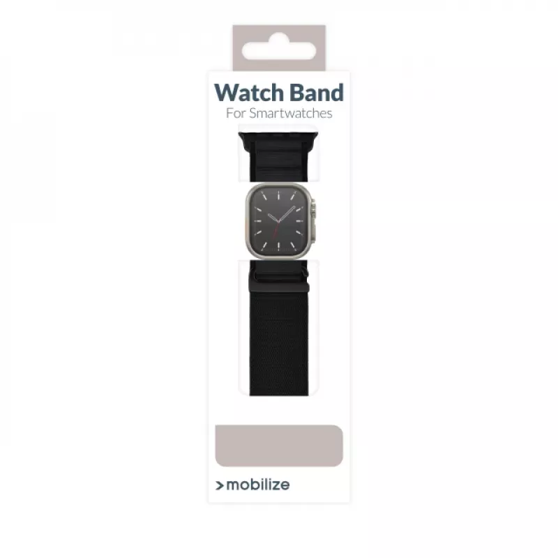 Pasek Mobilize Nylon Watch Band - Alpine - Czarny łącznik - do Apple 38/40/41mm - Czarny