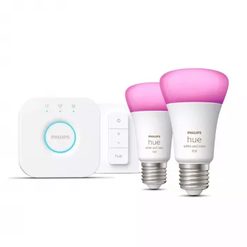 Philips Hue White and Color Ambiance Starter Set E27 2x Żarówki + Bridge + Ściemniacz
