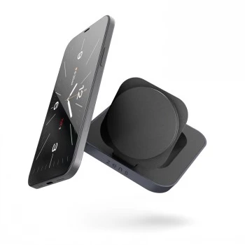 ZENS Magnetic Nightstand Charger - 20W Wireless Charging Stand for iPhone and AirPods (Black)